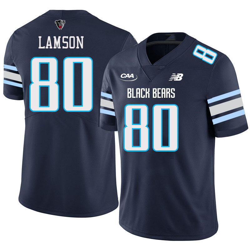 Men #80 Jamie Lamson Maine Black Bears College Football Jerseys Stitched Sale-Navy